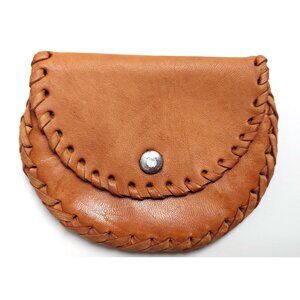 Handmade Leather Wallet for Coins Earbuds Small Items